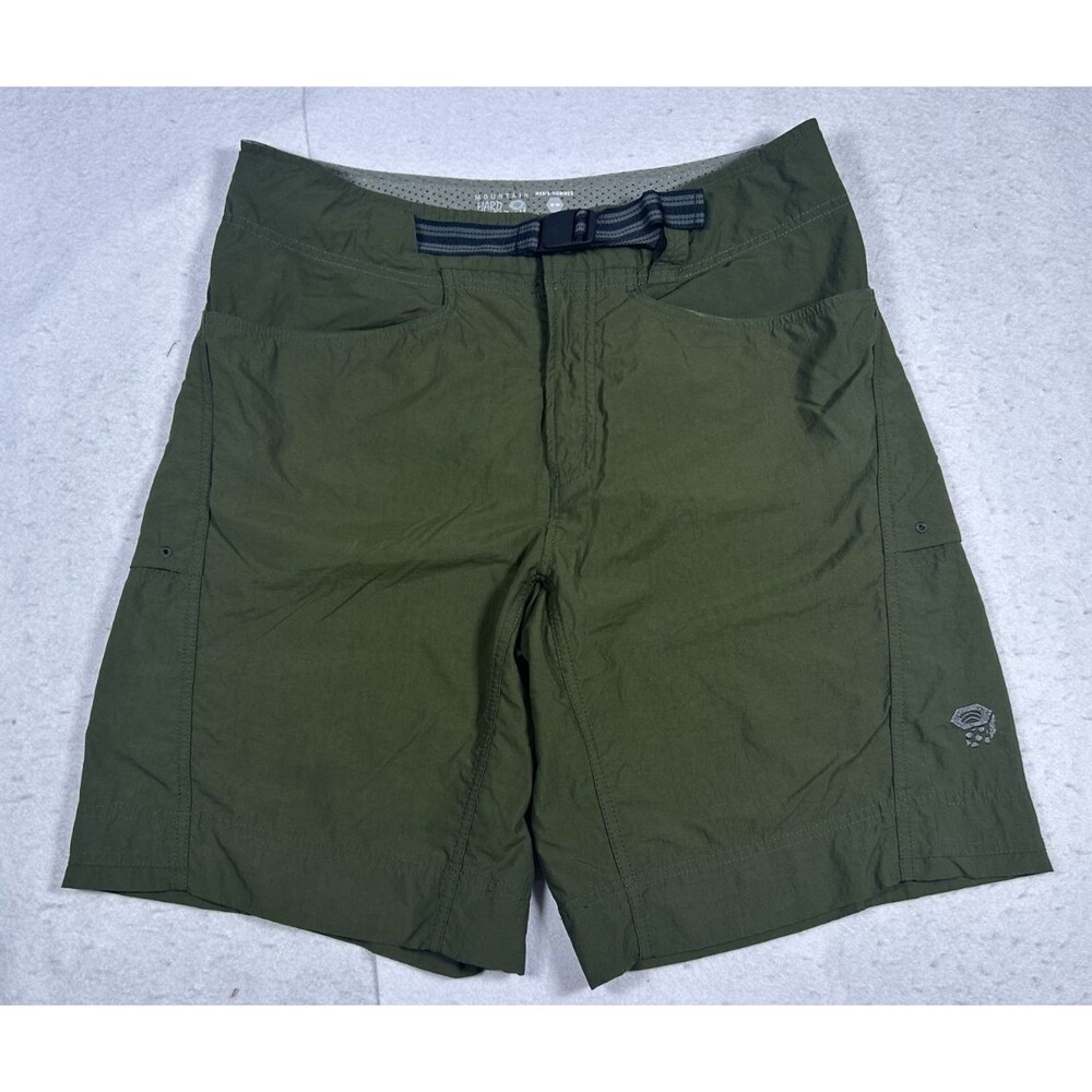 Mountain Hardwear Mens M Green Hiking Shorts Belted Outdoor Cargo
